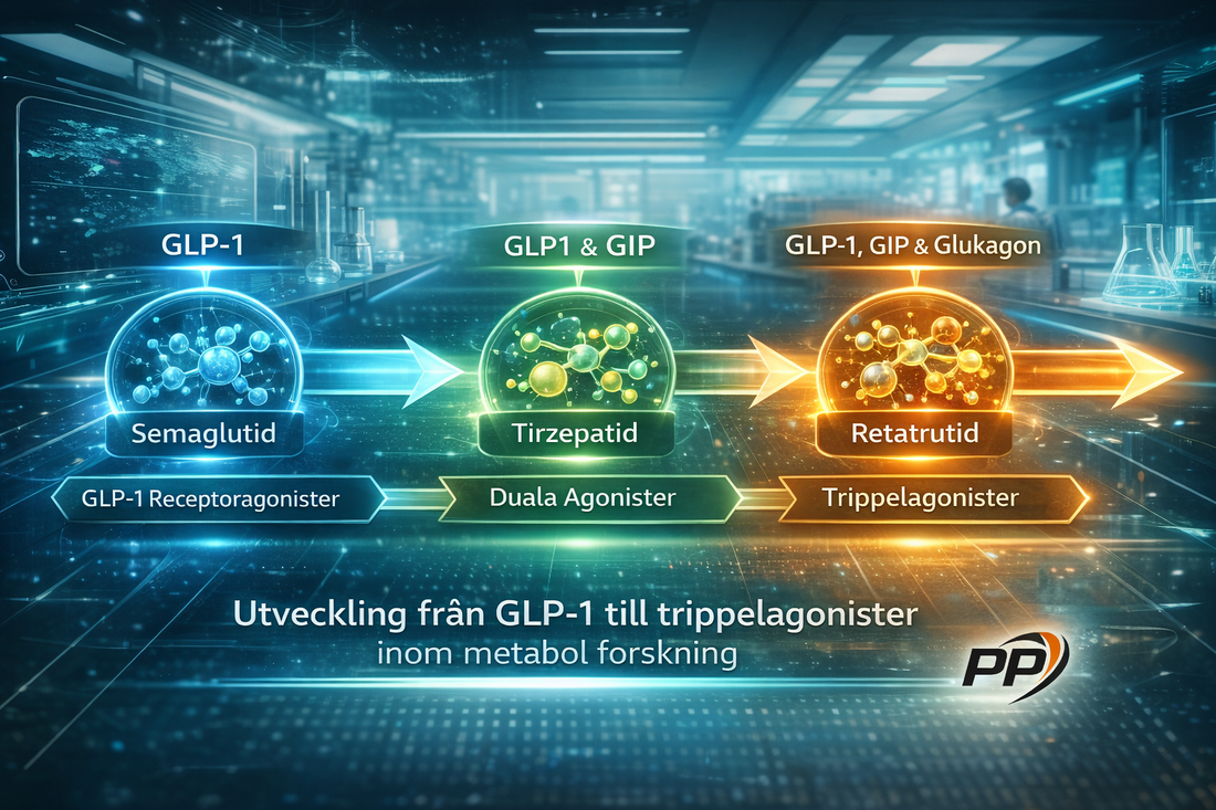 Semaglutide Tirzepatide Retatrutide – GLP-1 till trippelagonister inom metabol forskning